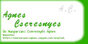 agnes cseresnyes business card